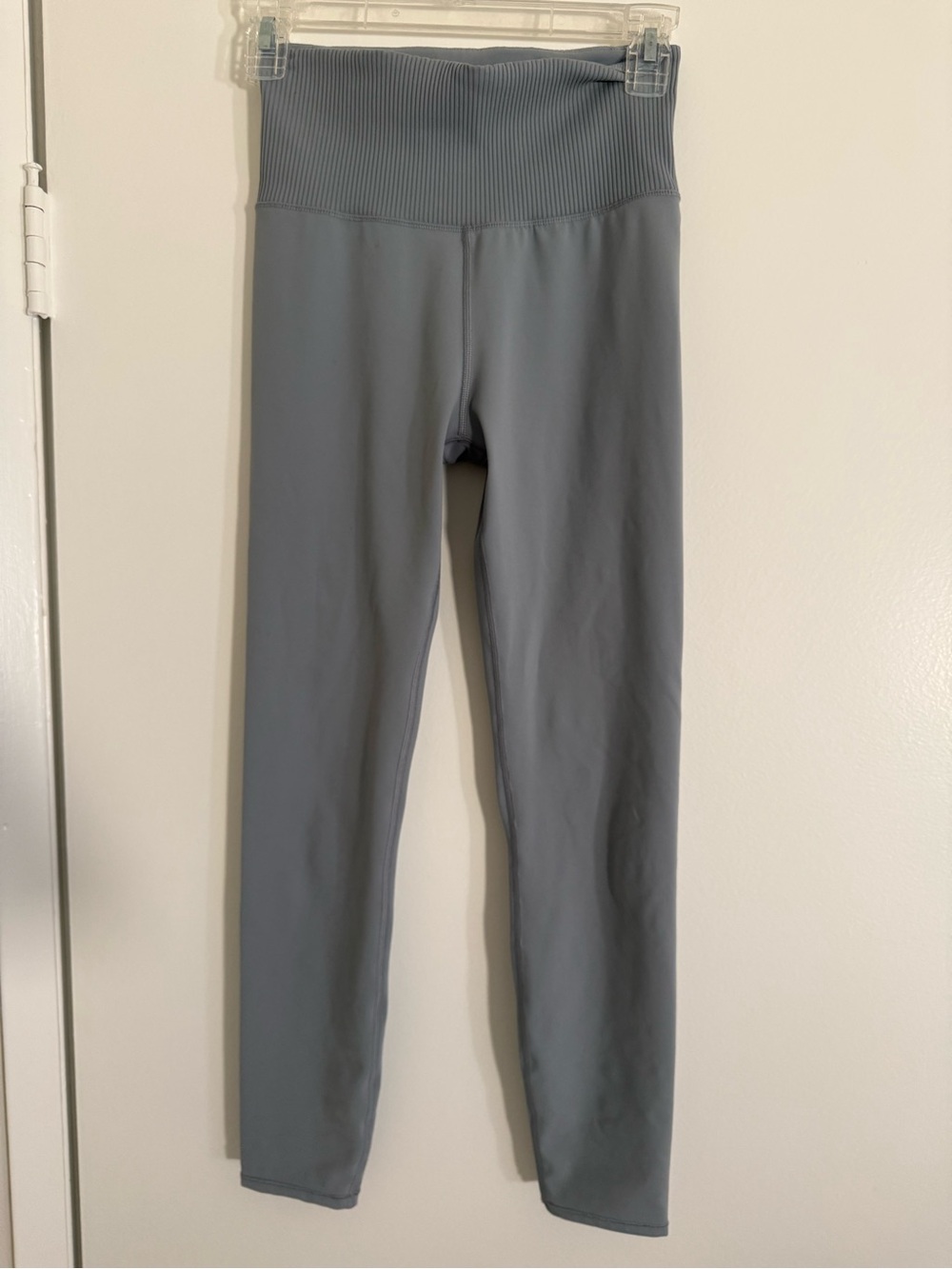 Viori High-Rise Ribbed Waist Gray Leggings